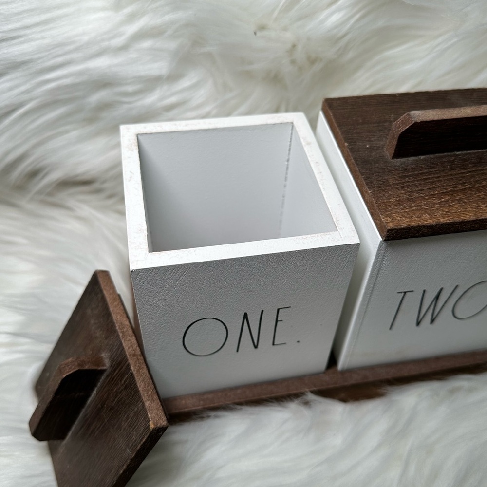 Rae Dunn Wooden Storage boxes Set One Two Three - Picture 3 of 3